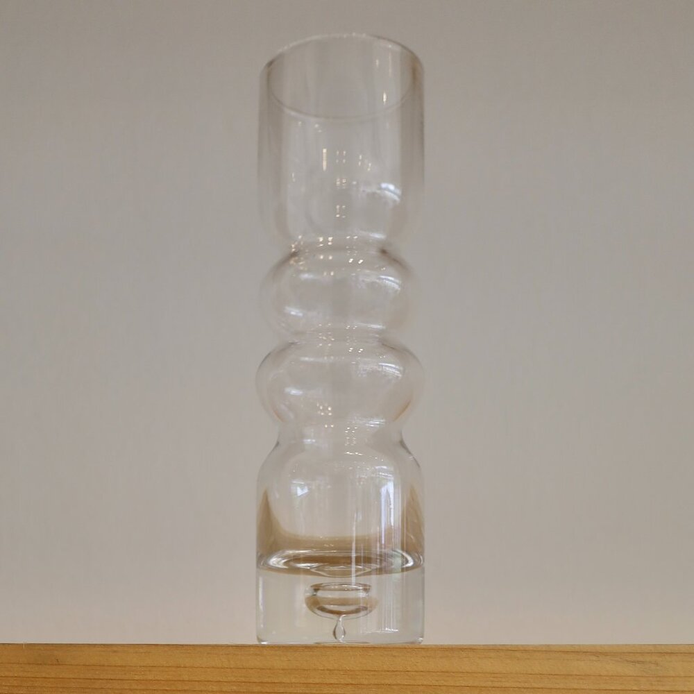 "Hooped" Mid-Century Modern Aseda Glasbruk Clear Glass Bud Vase by Bo Borgstrom